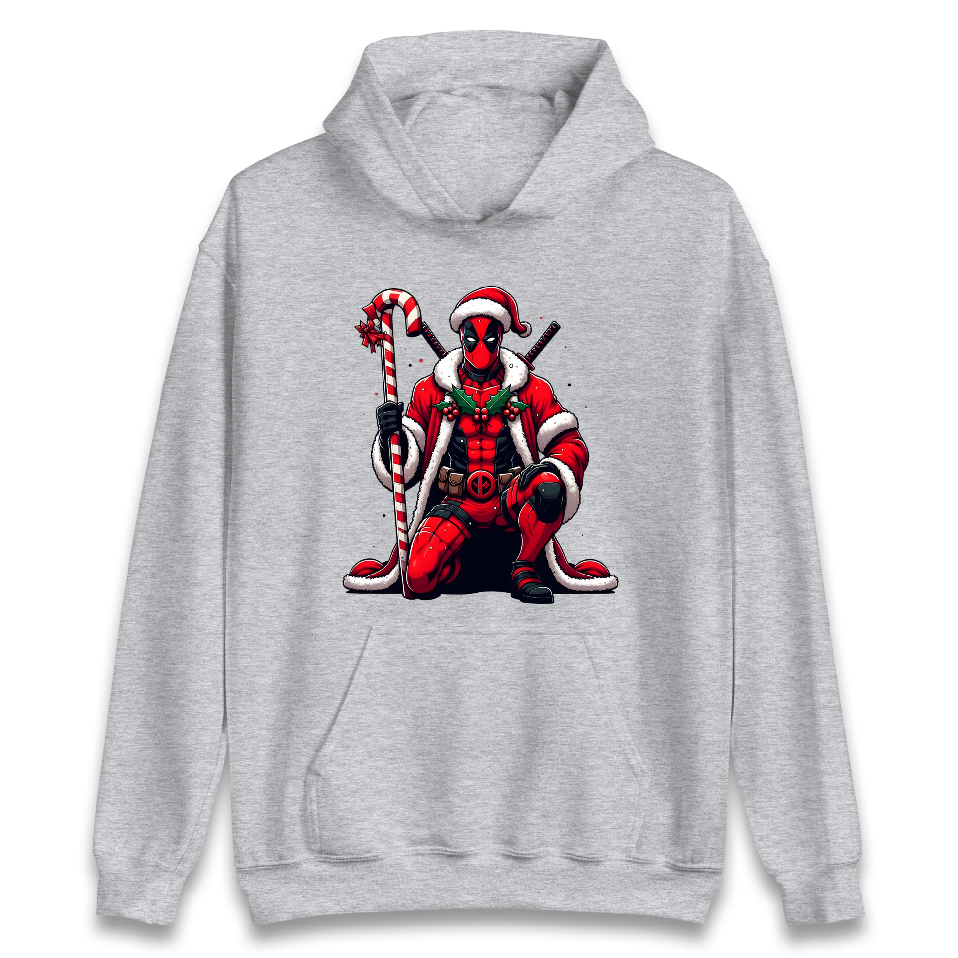 DeadPool Candy Cane Santa Hoodie