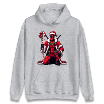 DeadPool Candy Cane Santa Hoodie