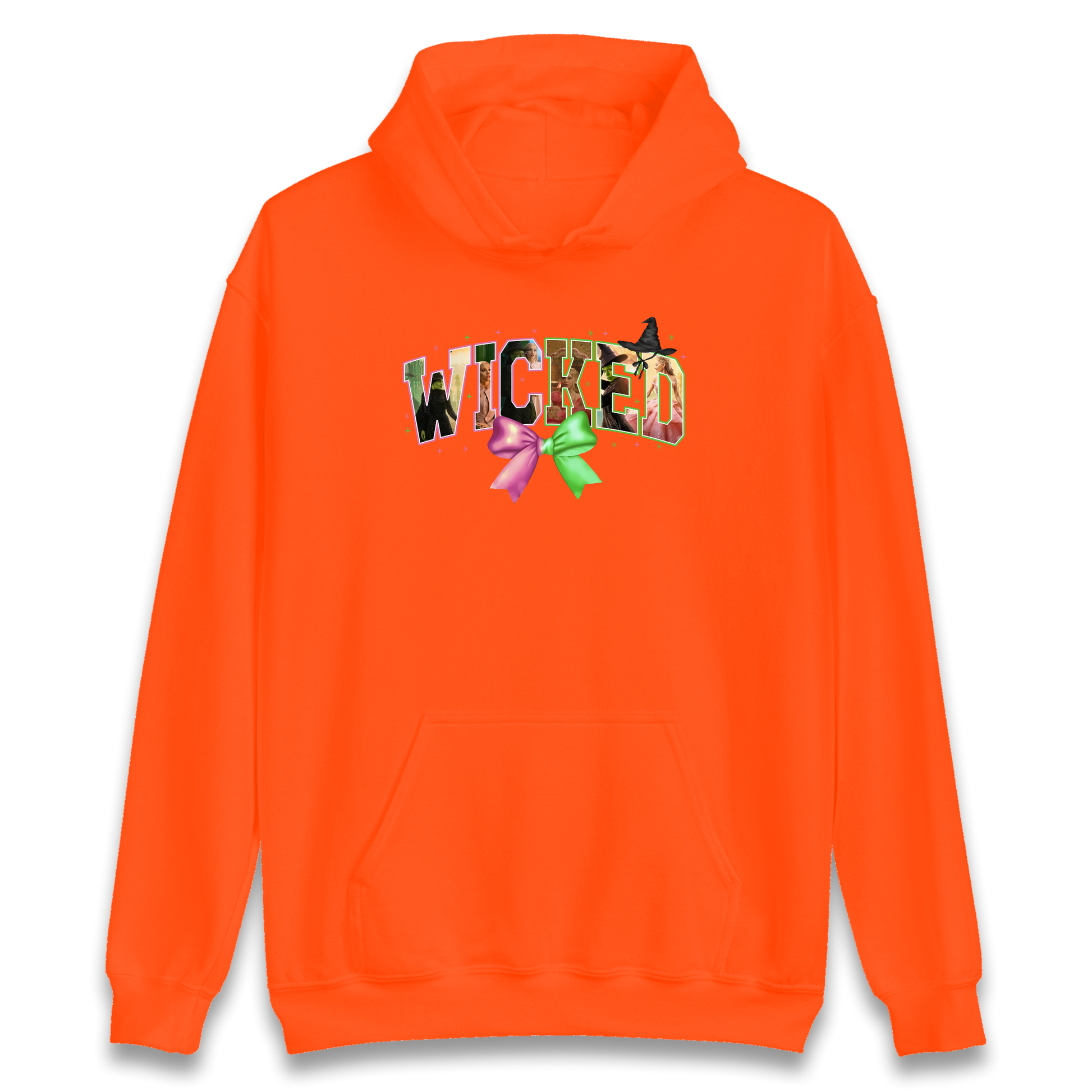 Wicked pink and green Bow Hoodie