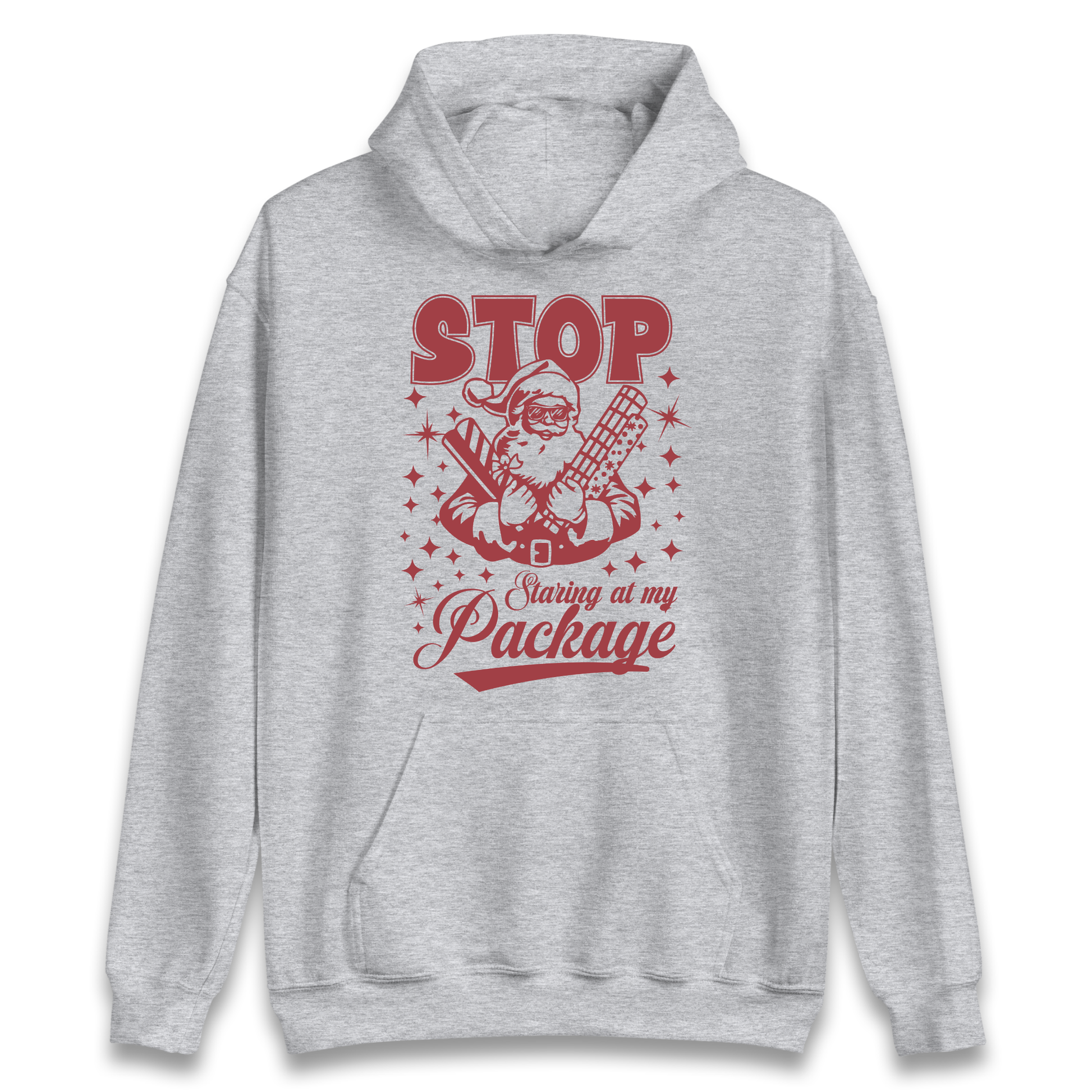 Stop Staring at My Package Christmas Hoodie