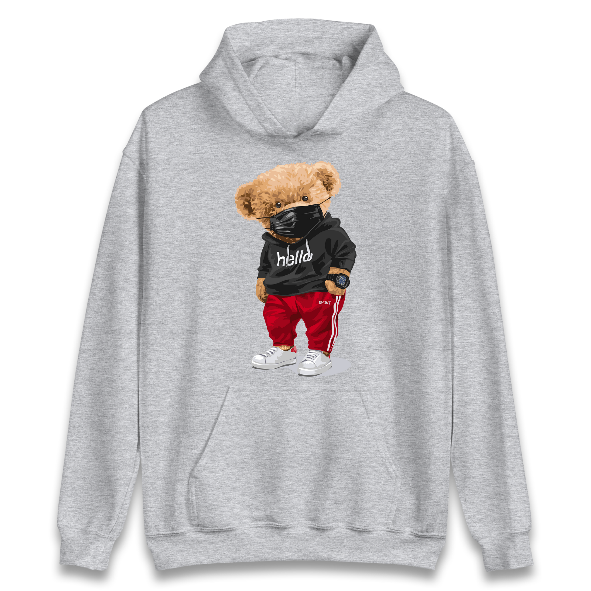 Teddy Bear Hello Streetwear Hoodie