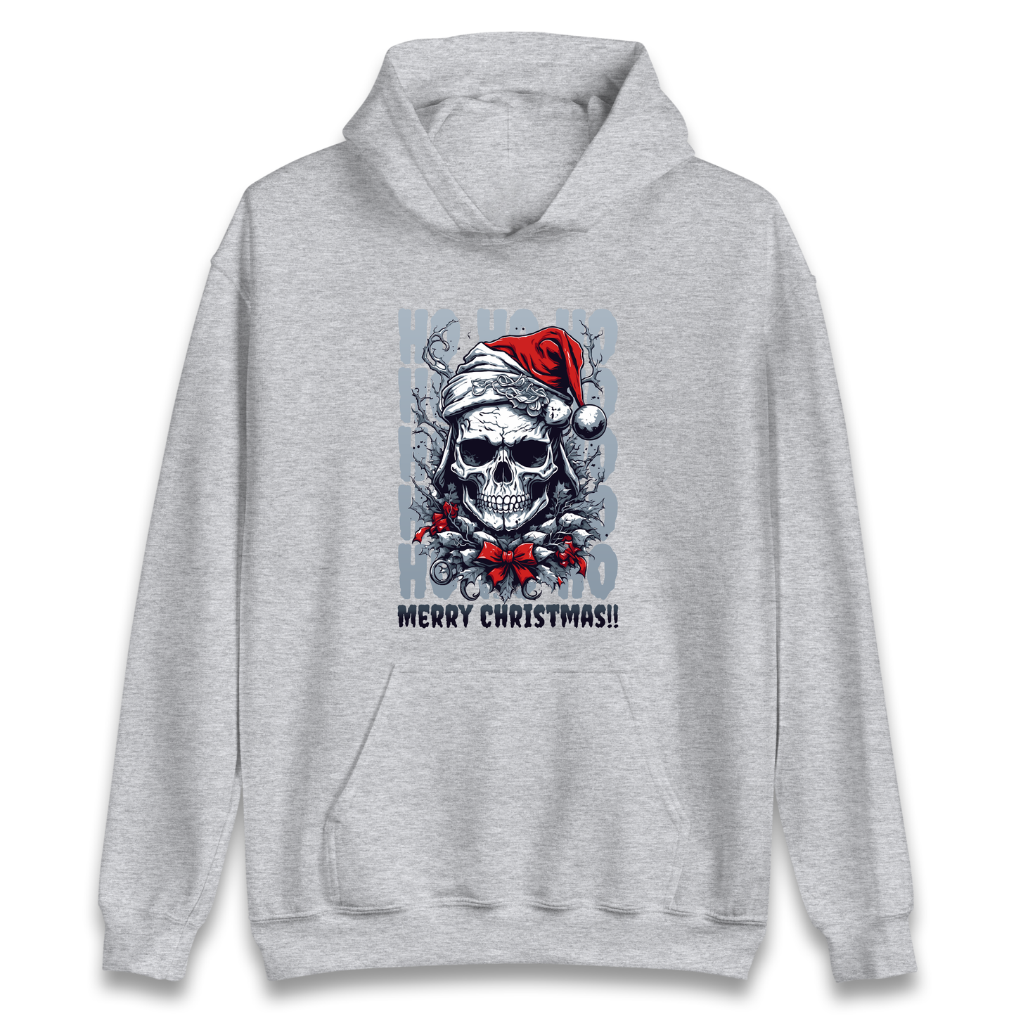 HO HO HO Santa Skelington Christmas Hoodie