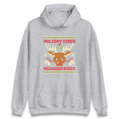 Holiday Vibes Reindeer Rides Christmas Hoodie