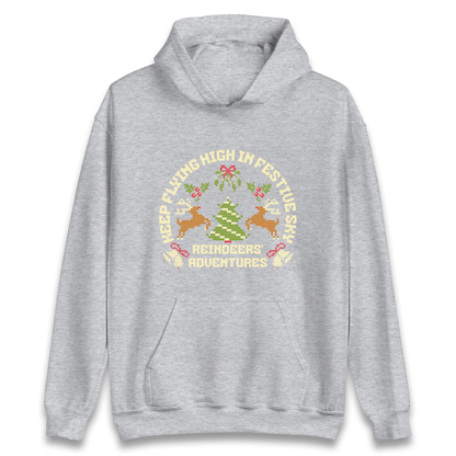 Keep Flying High In Festive Sky Christmas Hoodie