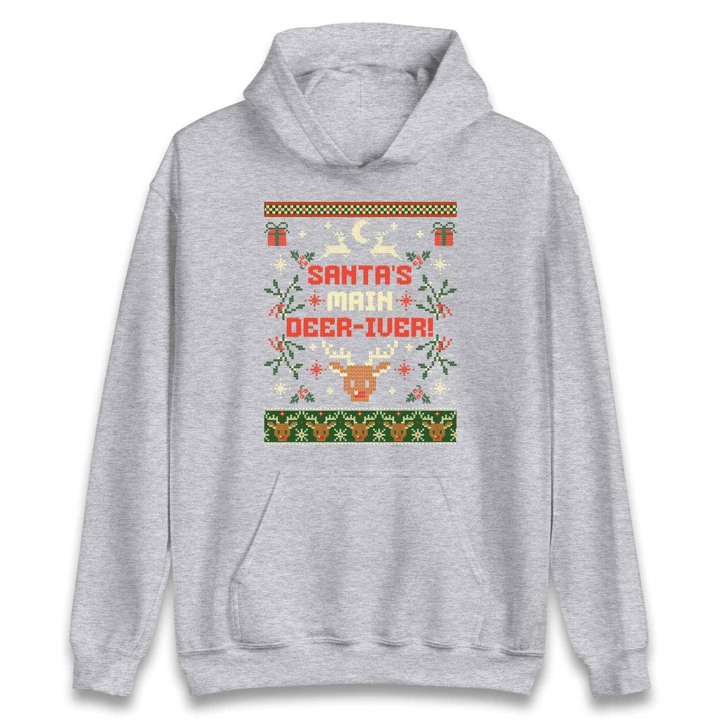 Santas Main Deer iver Christmas Hoodie