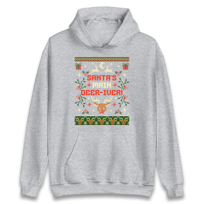 Santas Main Deer iver Christmas Hoodie