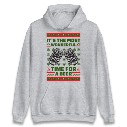 Its The Most Wonderful Time For A Beer Christmas Hoodie