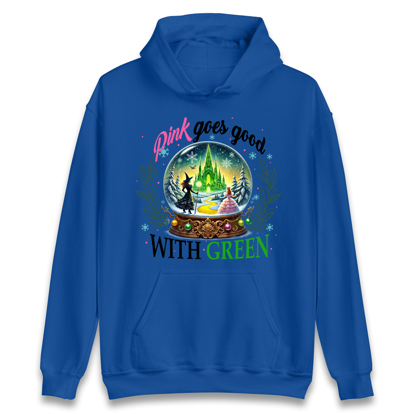 Wicked Pink Goes Good With Green Hoodie