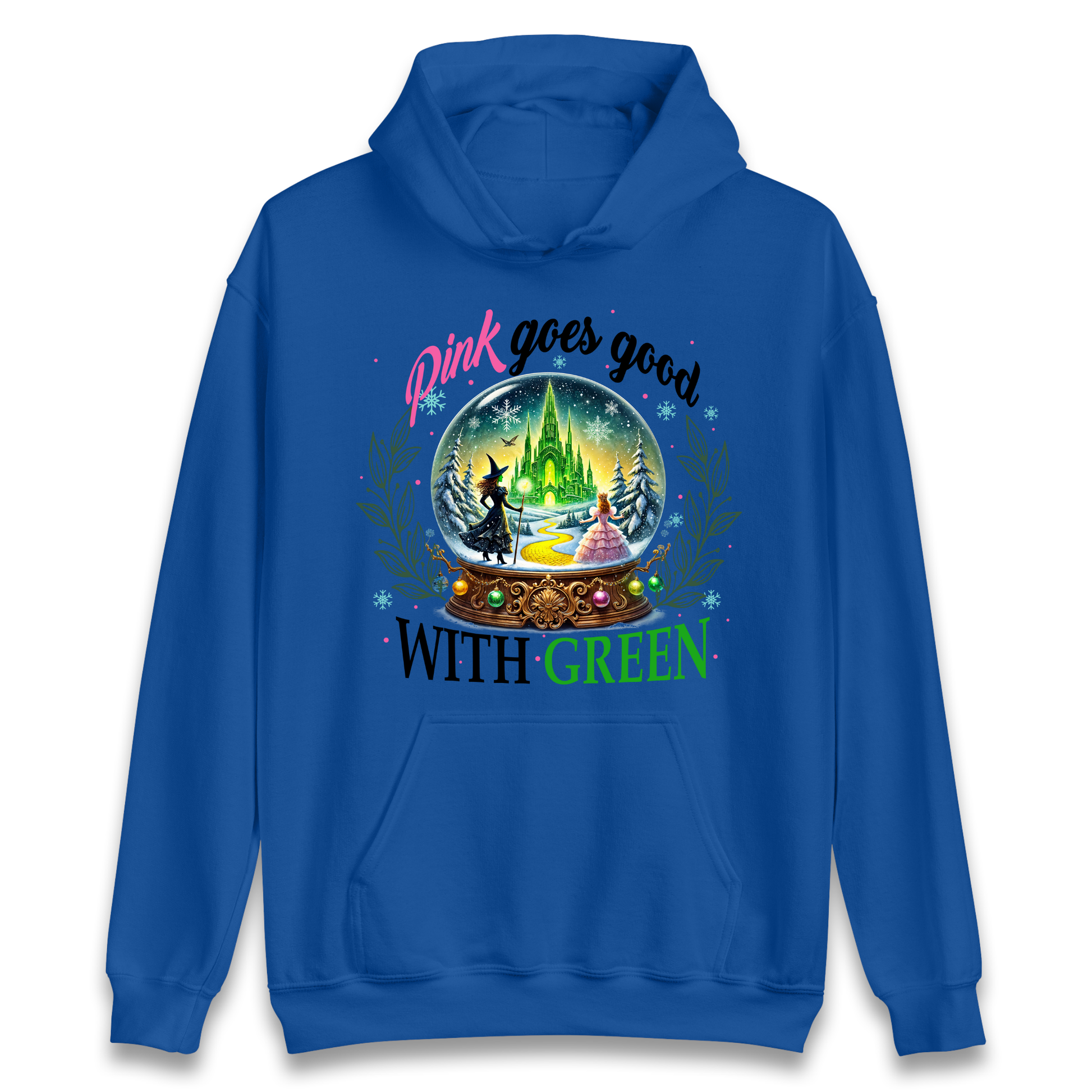 Wicked Pink Goes Good With Green Hoodie