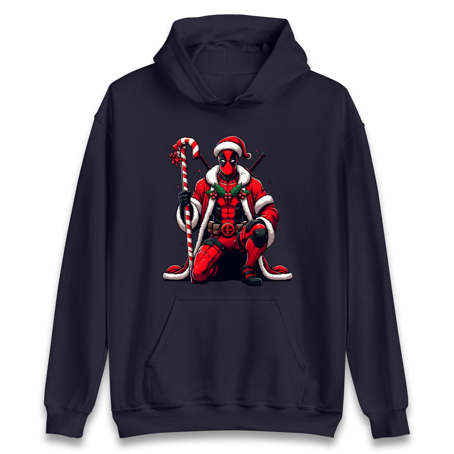 DeadPool Candy Cane Santa Hoodie