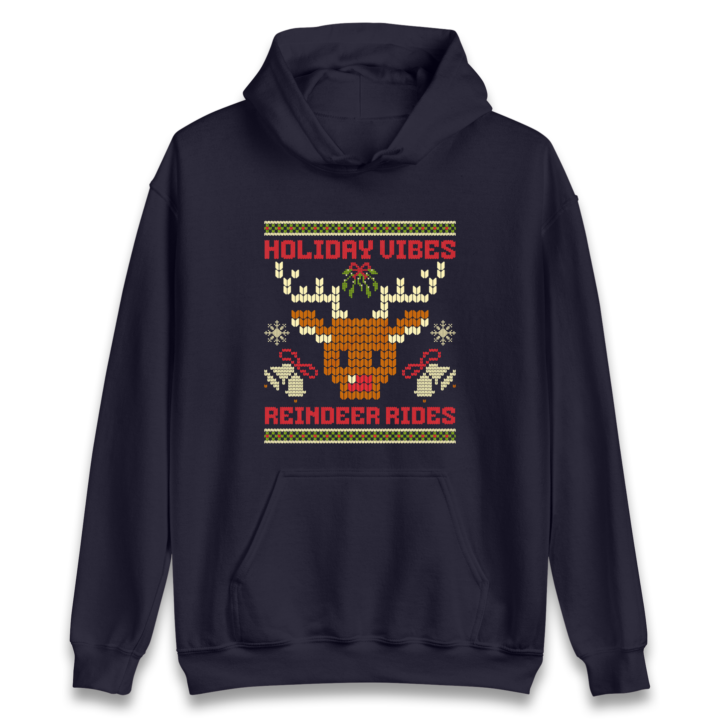Holiday Vibes Reindeer Rides Christmas Hoodie