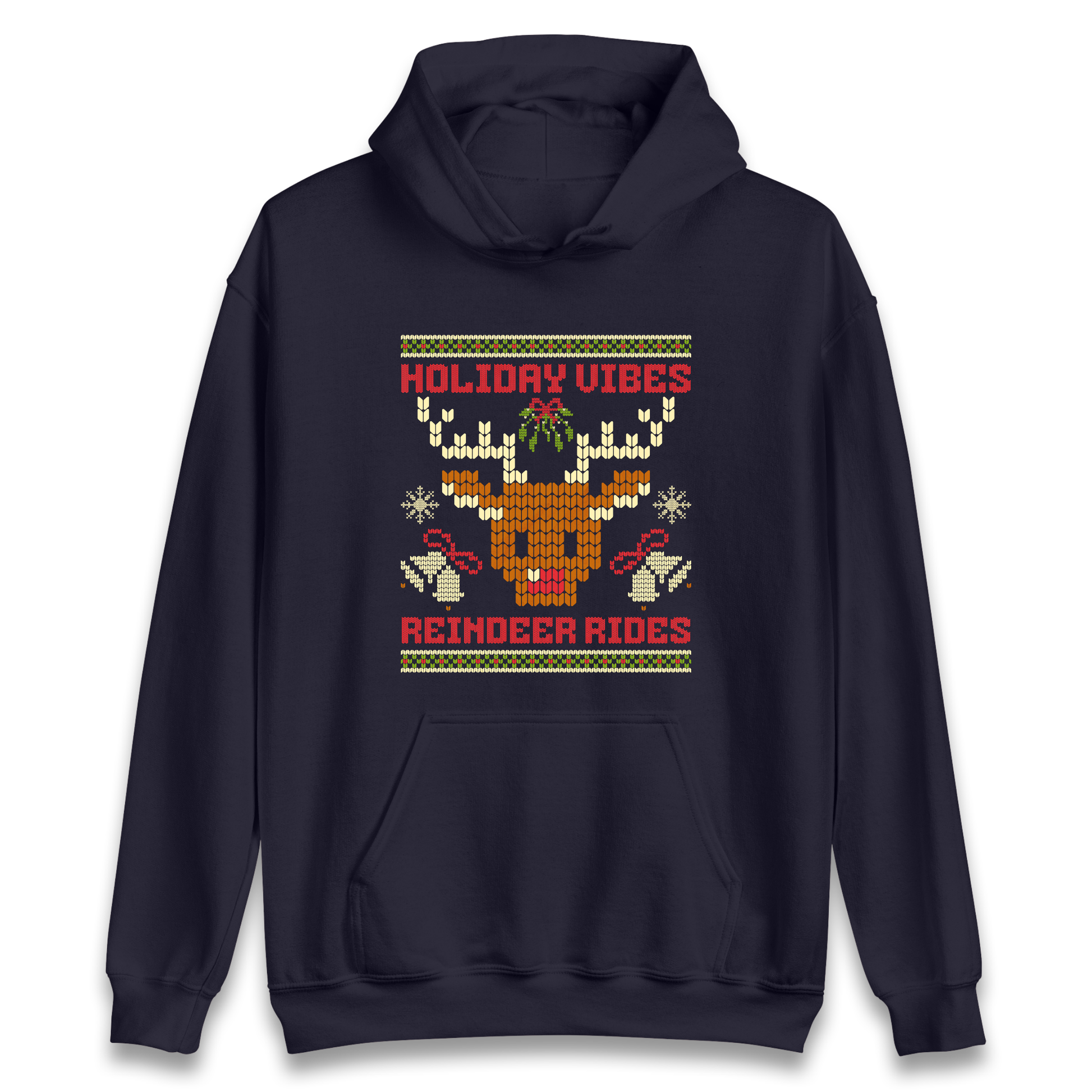 Holiday Vibes Reindeer Rides Christmas Hoodie