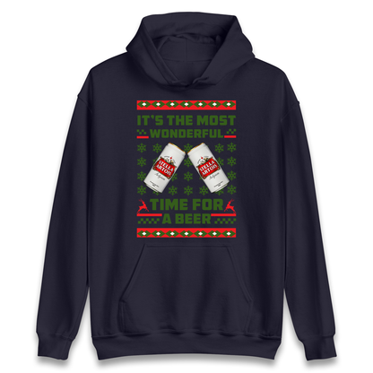 Its The Most Wonderful Time for A Beer Stella Christmas Hoodie