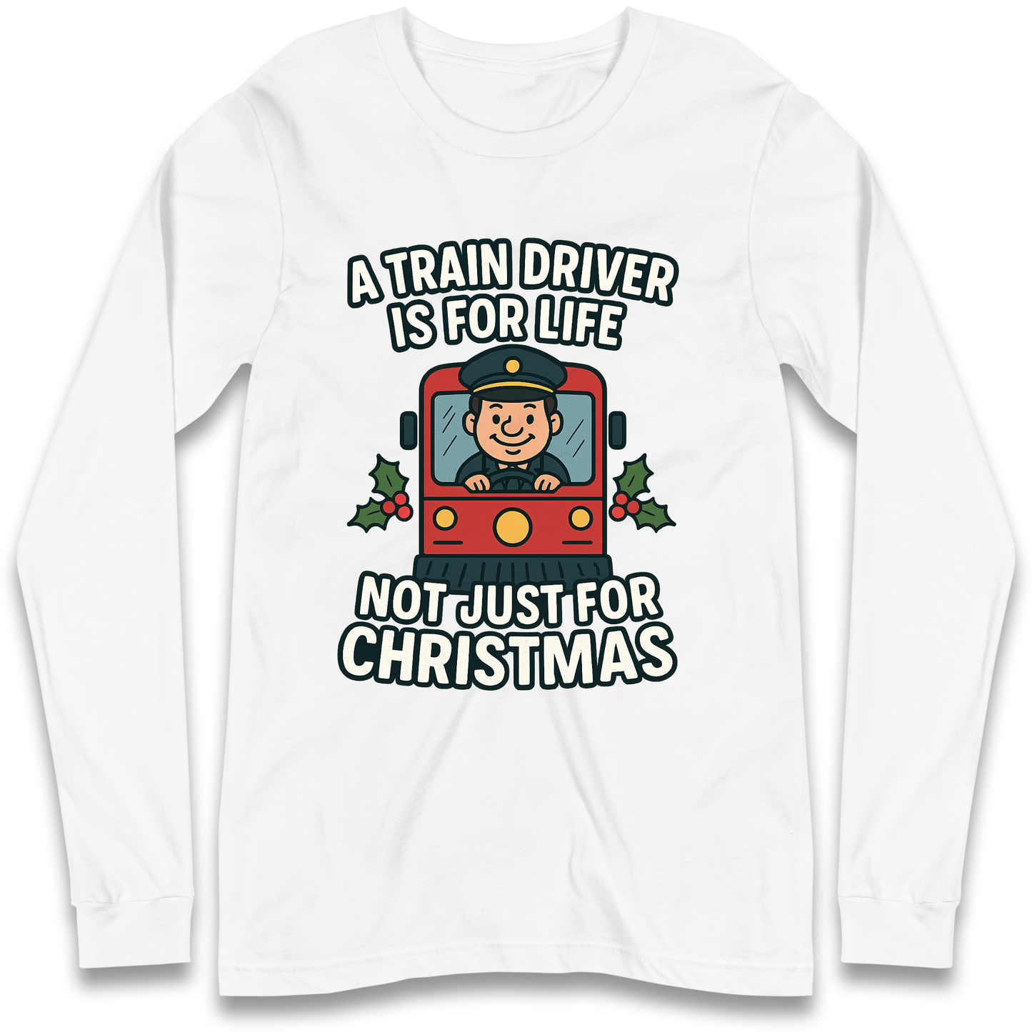 Train Driver Christmas Longsleeve T Shirt