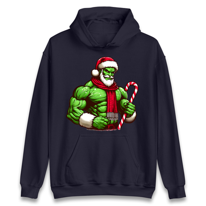 The Hulk Candy Cane Santa Hoodie