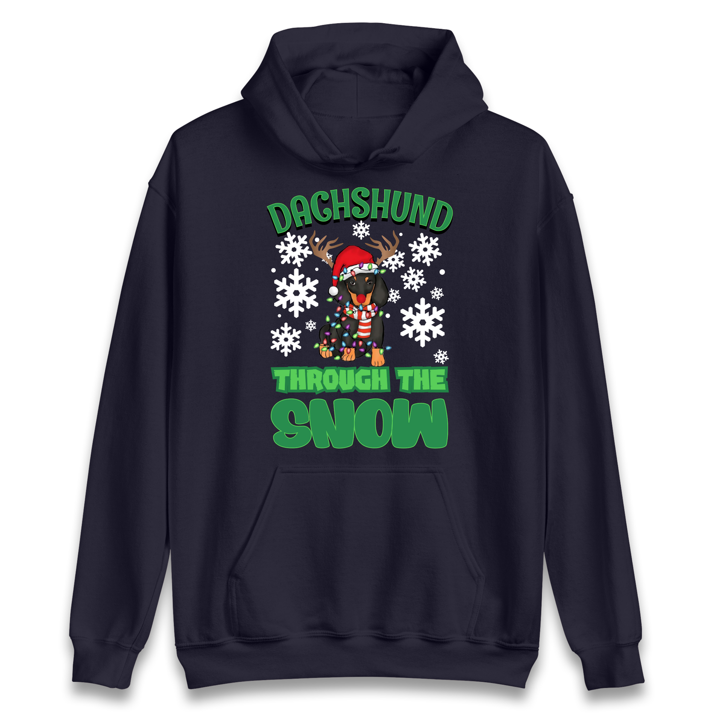 Dachshund Through The Snow Christmas Hoodie