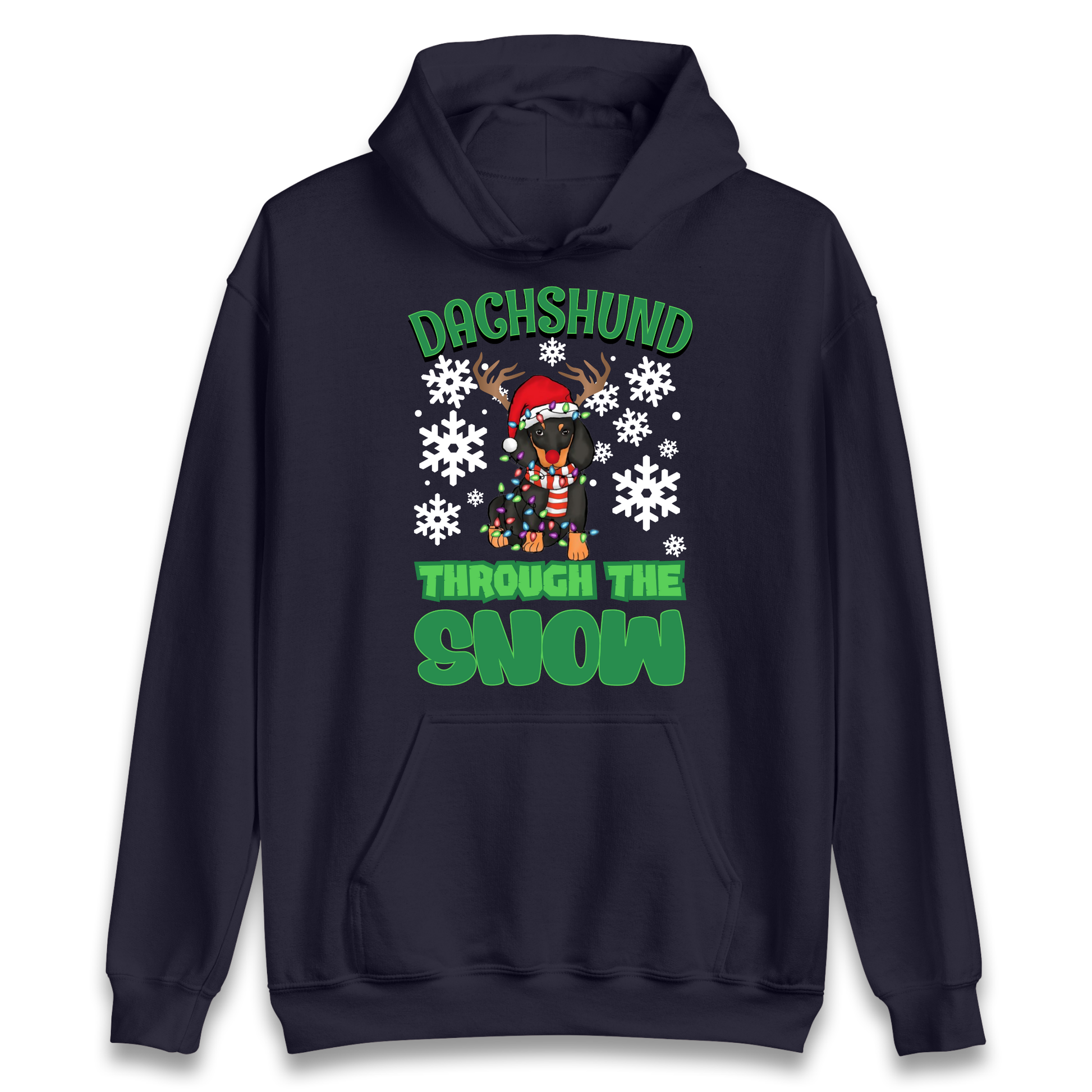 Dachshund Through The Snow Christmas Hoodie