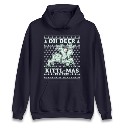 Oh Deer Kittl Mas Is Here Christmas Hoodie