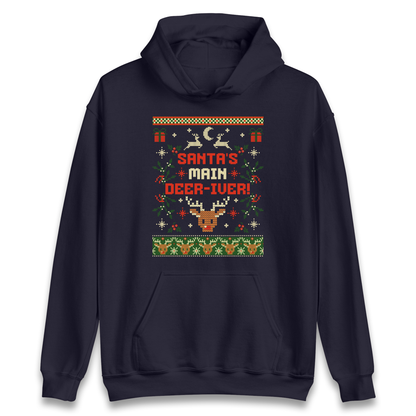 Santas Main Deer iver Christmas Hoodie