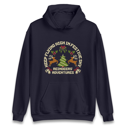 Keep Flying High In Festive Sky Christmas Hoodie