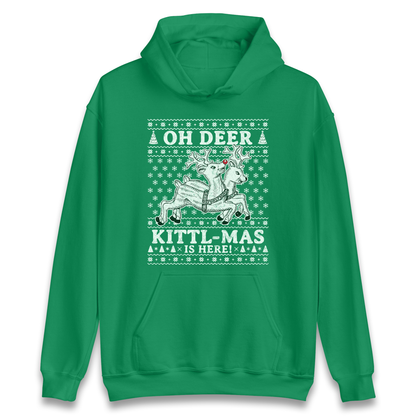 Oh Deer Kittl Mas Is Here Christmas Hoodie