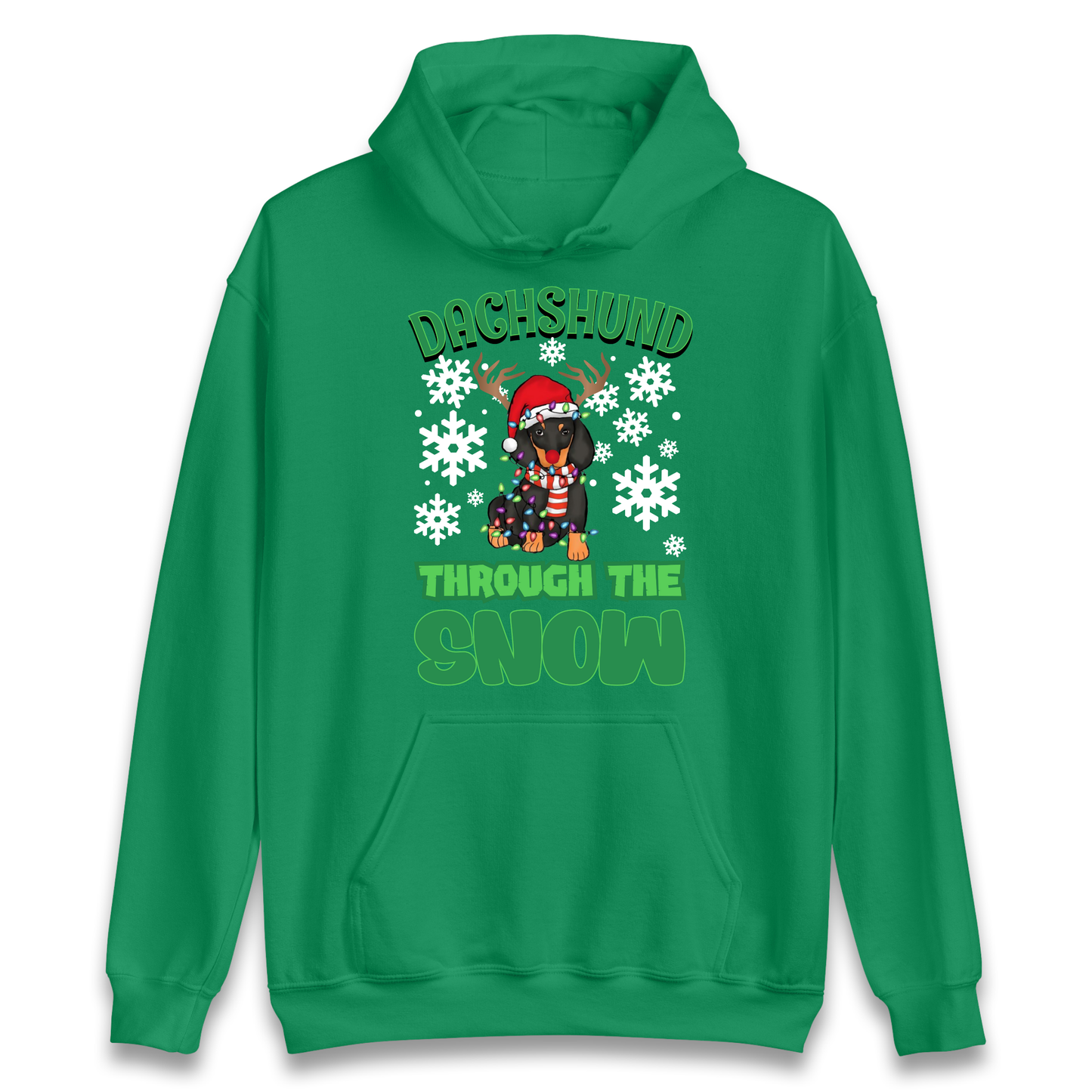 Dachshund Through The Snow Christmas Hoodie