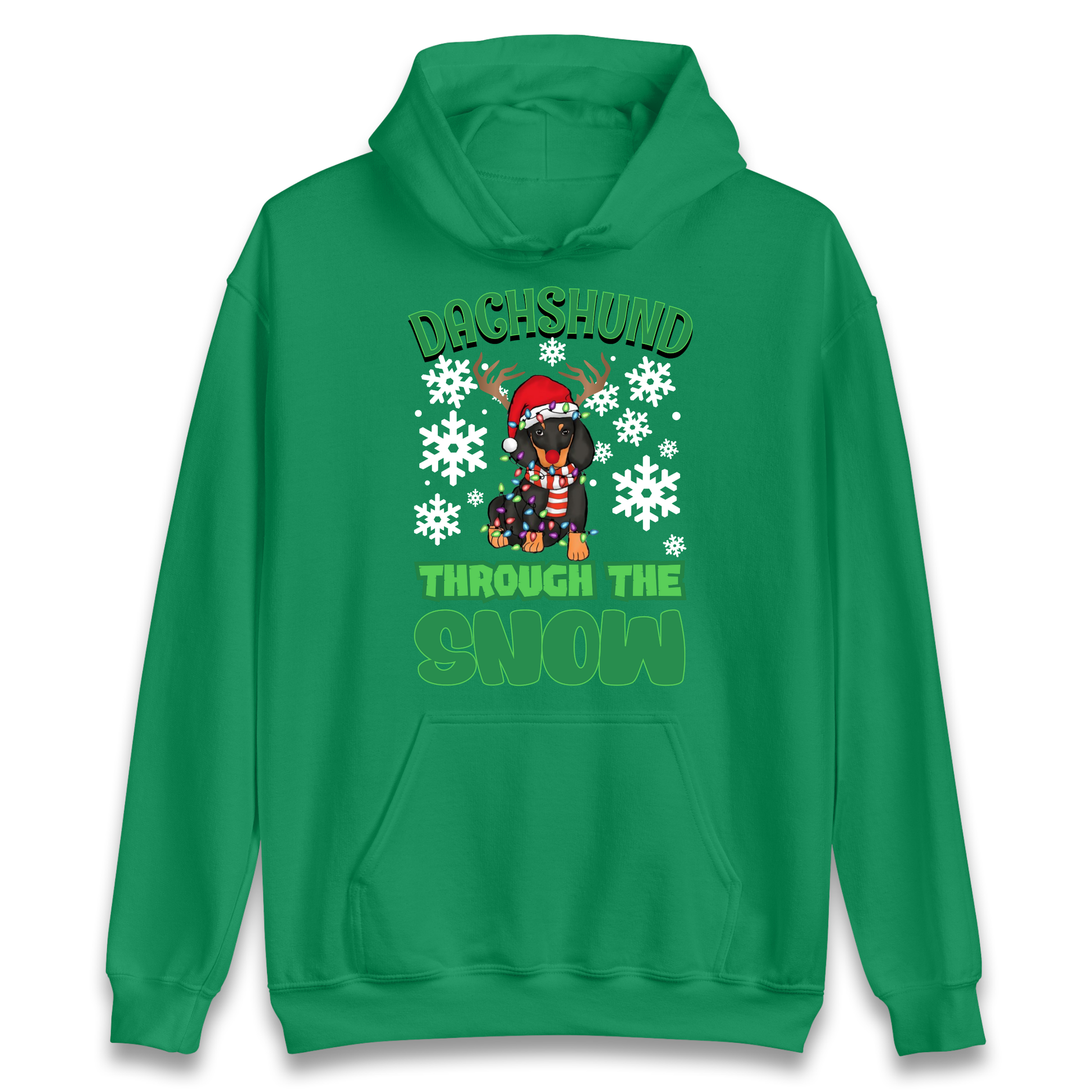 Dachshund Through The Snow Christmas Hoodie