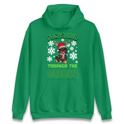 Dachshund Through The Snow Christmas Hoodie