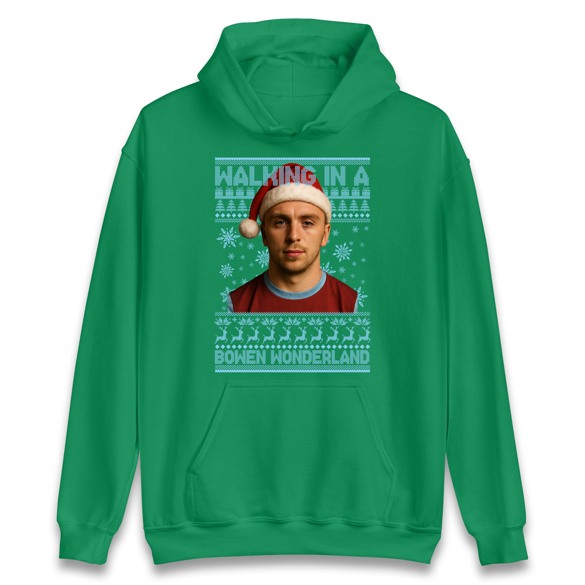Jared Bowen walking in a Bowen Wonderland Christmas Hoodie