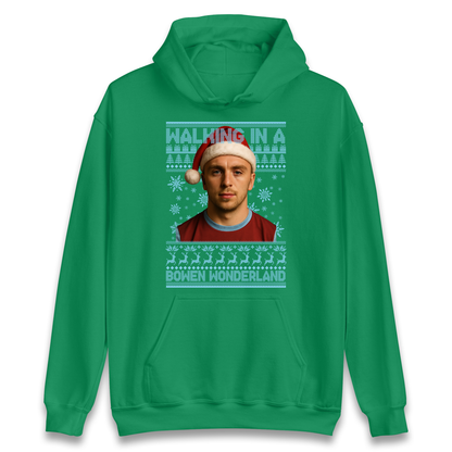 Jared Bowen walking in a Bowen Wonderland Christmas Hoodie