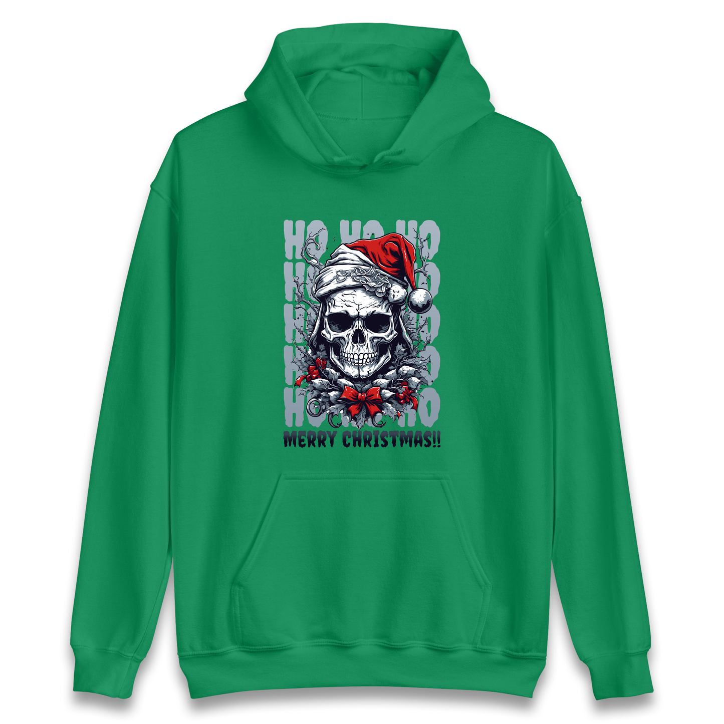 HO HO HO Santa Skelington Christmas Hoodie