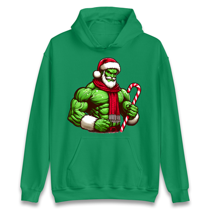 The Hulk Candy Cane Santa Hoodie