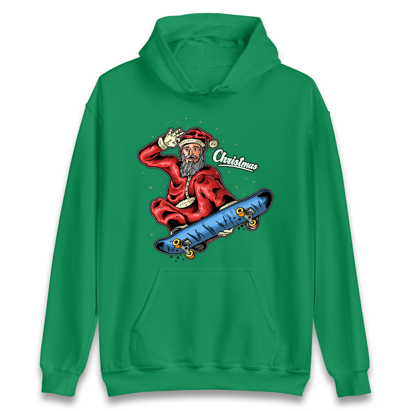 Santa Skateboarding Christmas Hoodie