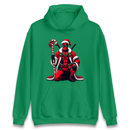 DeadPool Candy Cane Santa Hoodie
