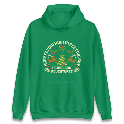 Keep Flying High In Festive Sky Christmas Hoodie