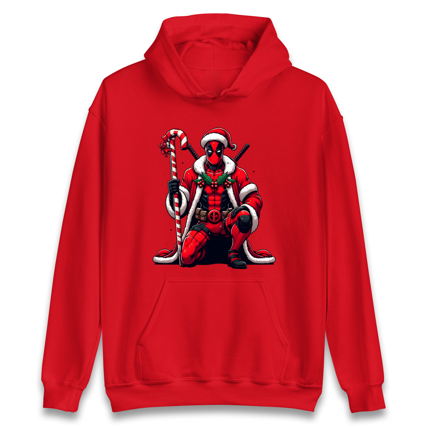 DeadPool Candy Cane Santa Hoodie