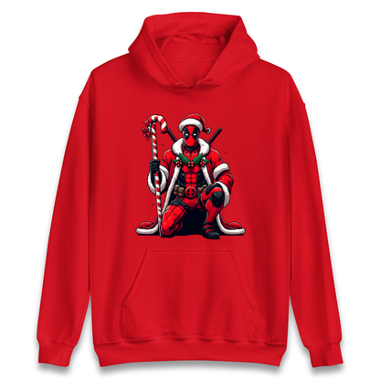 DeadPool Candy Cane Santa Hoodie