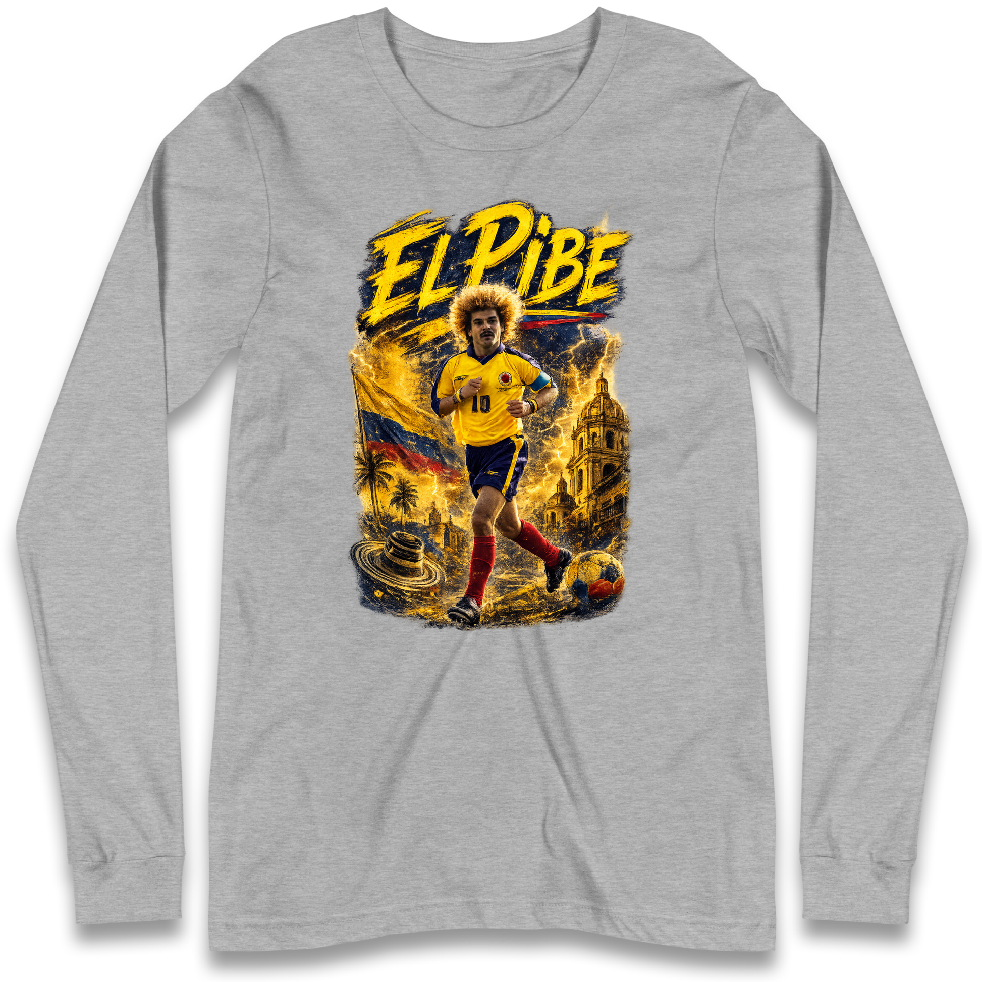 Carlos Valderrama Colombia Football Longsleeve T Shirt