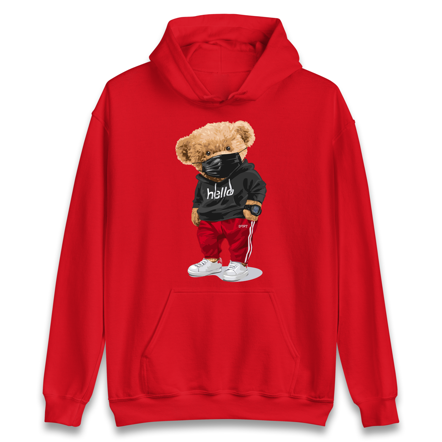 Teddy Bear Hello Streetwear Hoodie