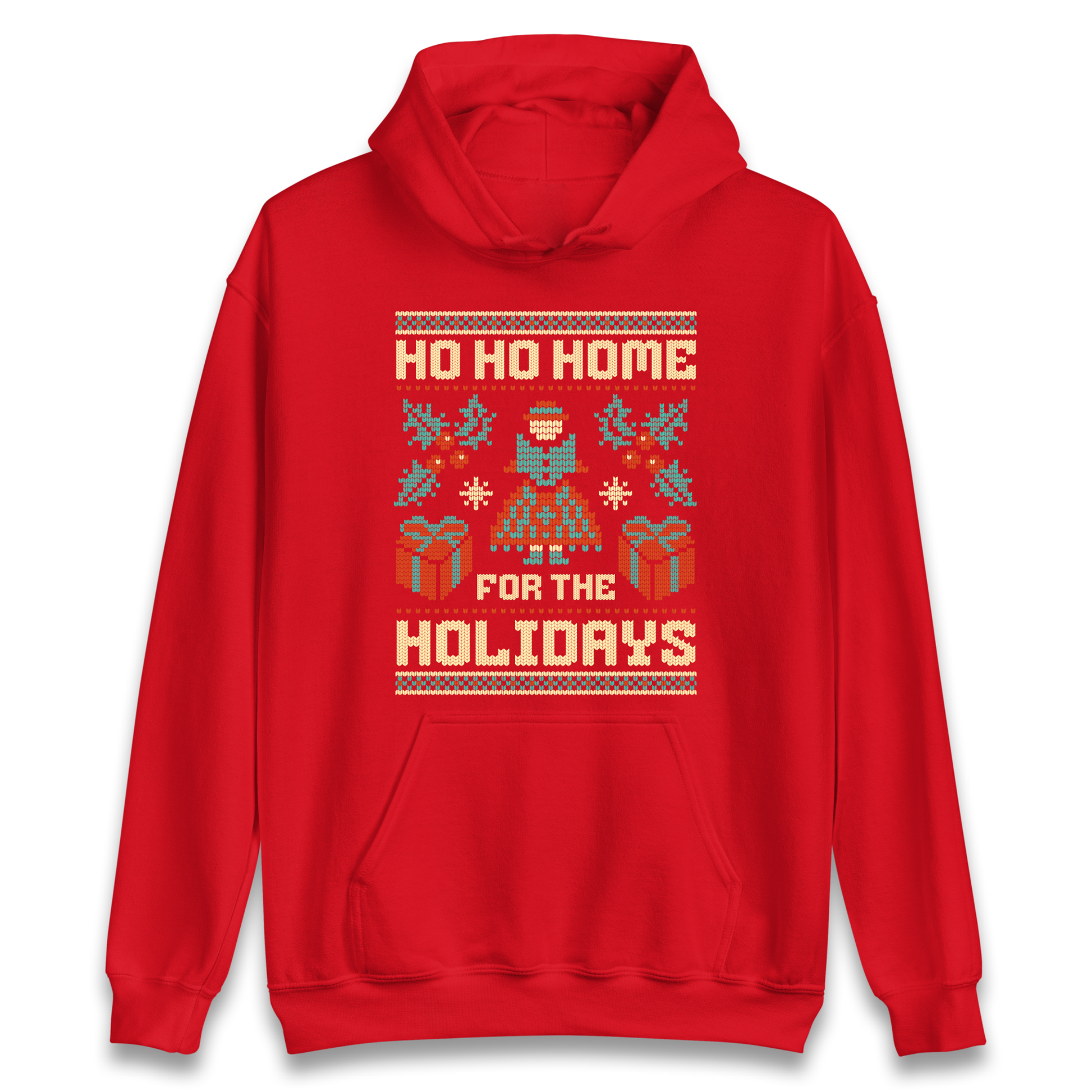 HO HO Home For the Holidays Christmas Hoodie