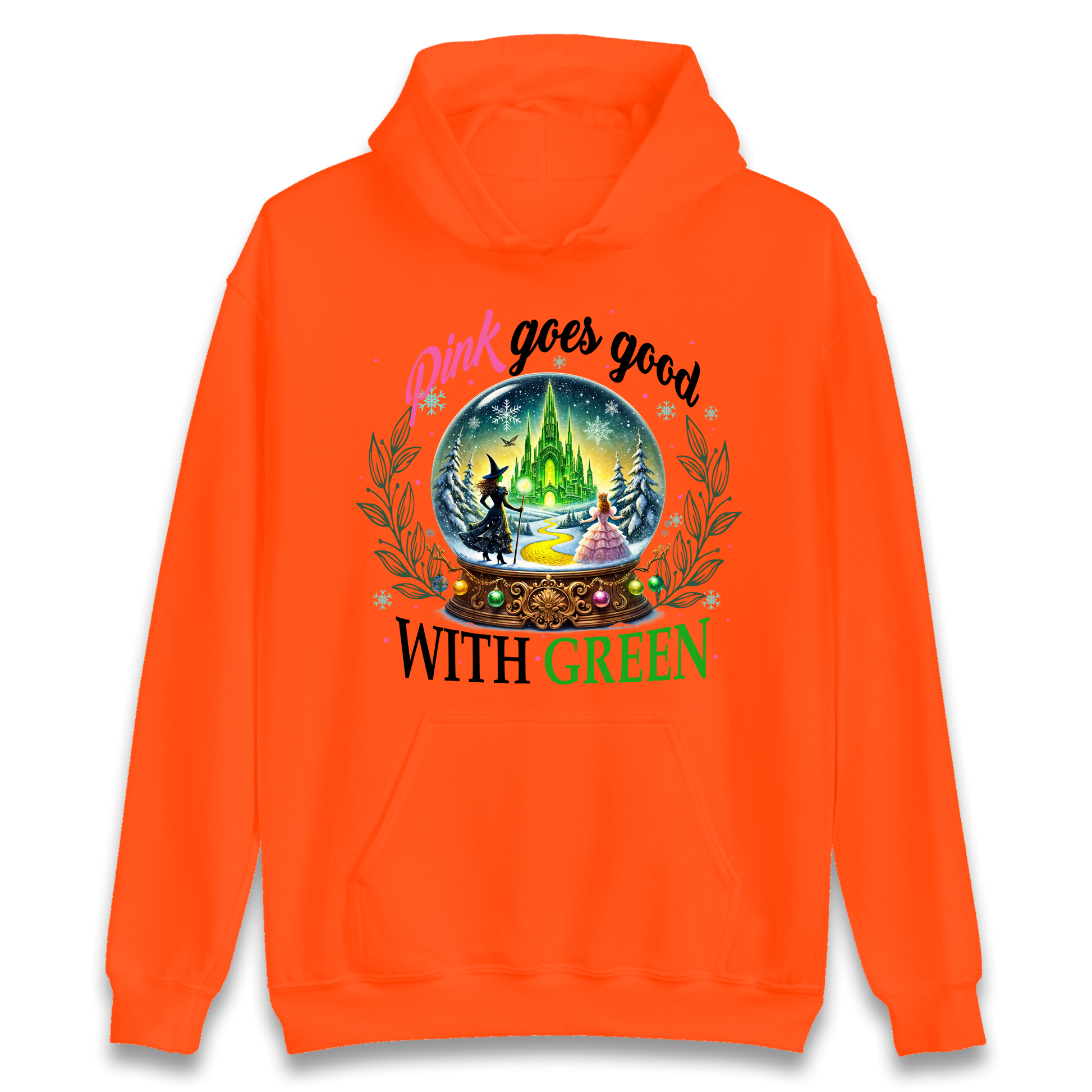 Wicked Pink Goes Good With Green Hoodie