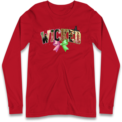 Wicked Pink and Green Bow Longsleeve T Shirt