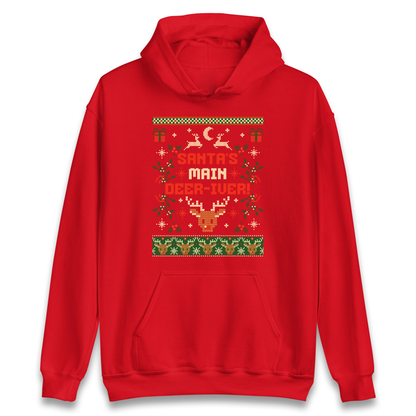 Santas Main Deer iver Christmas Hoodie