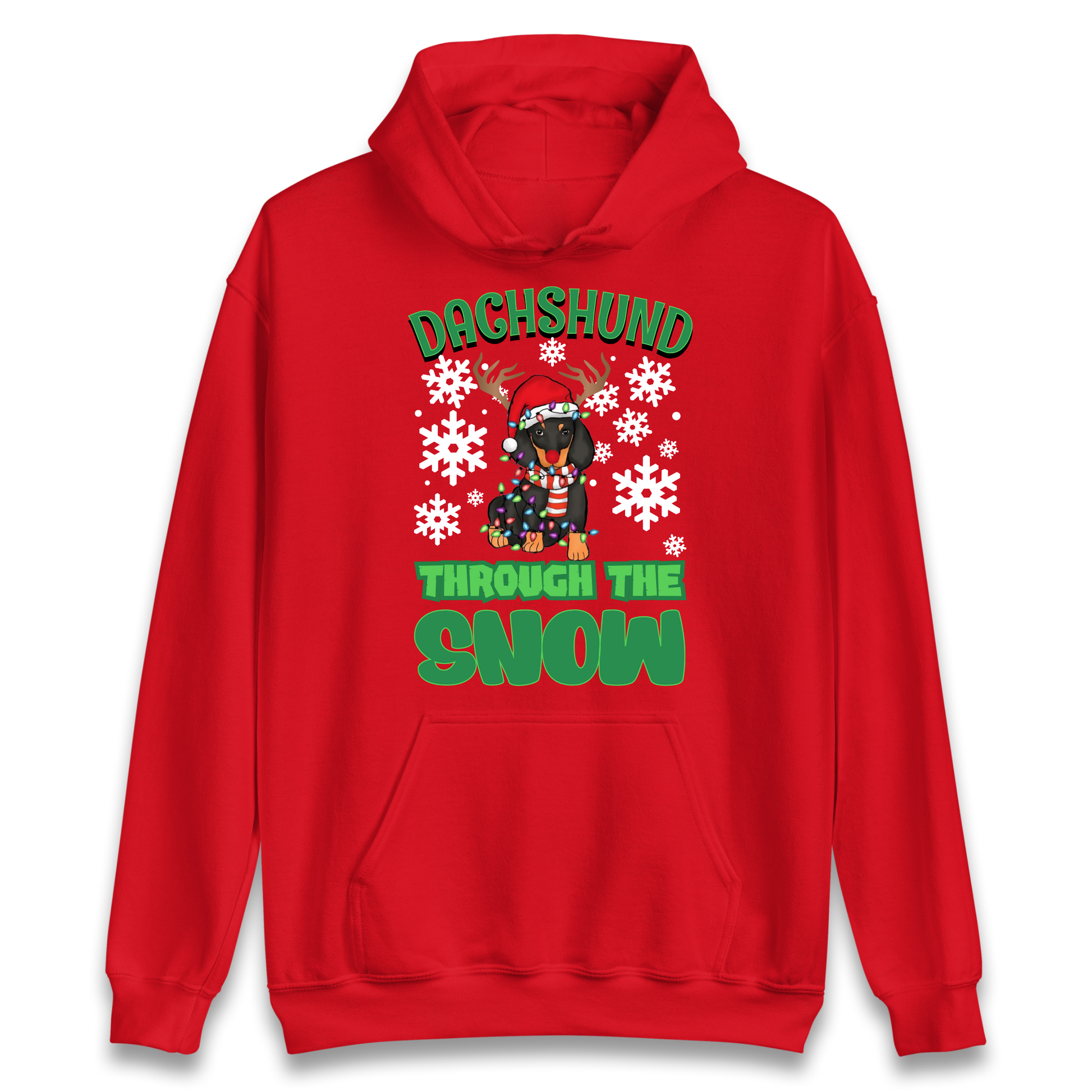 Dachshund Through The Snow Christmas Hoodie