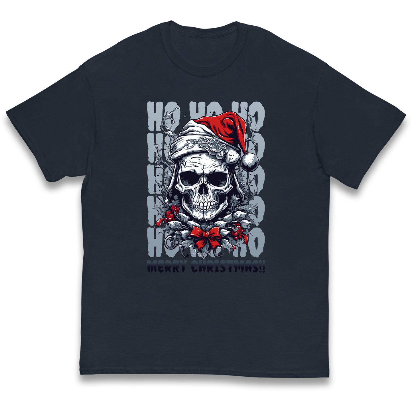 HO HO HO Santa Skelington Christmas kids t shirt