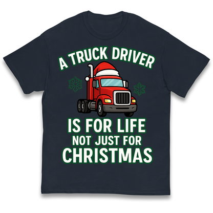 Truck Driver Christmas Kids T Shirt