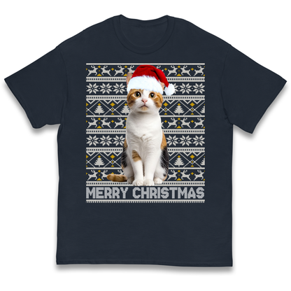 Merry Christmas Cat kids t shirt