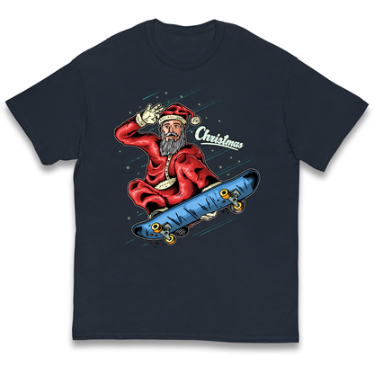 Santa Skateboarding Christmas kids t shirt