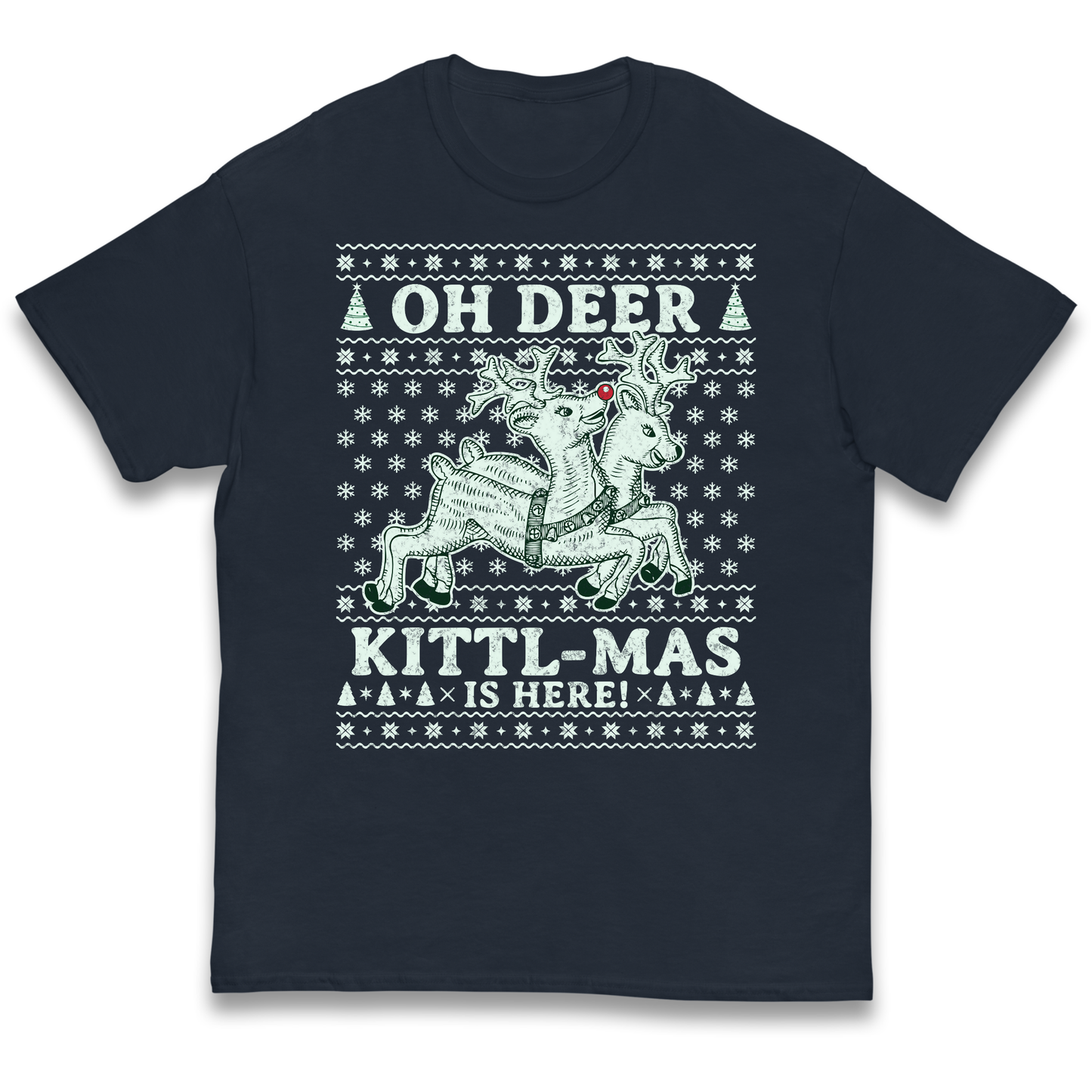 Oh Deer Kittl Mas Is Here Christmas kids t shirt