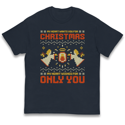 My Heart Wants You For Christmas Only You Christmas kids t shirt